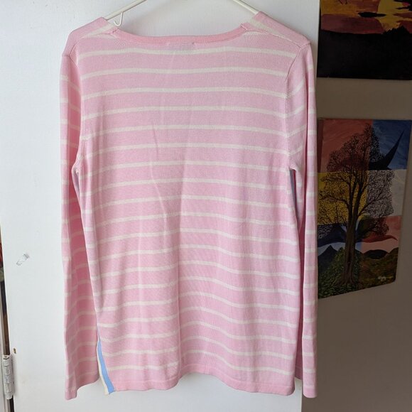 Vineyard Vines Pink Striped Long Sleeve Sweater Size Medium - Picture 4 of 12